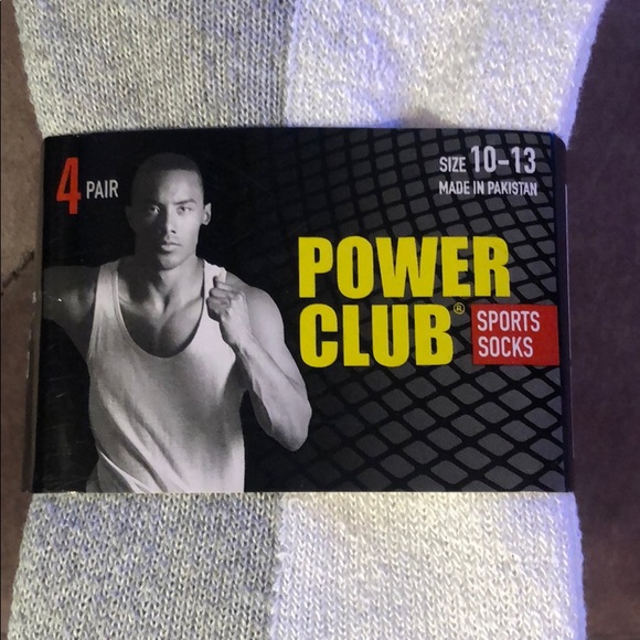 Power Club Sport Socks U.S.A .(4 Pair) White/Gray - Picture 6 of 8